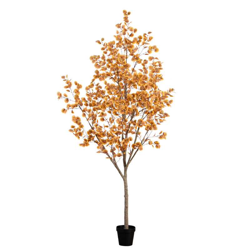 Artificial Autumn Fall Eucalyptus Tree, 108" H x 48" W x 48" D