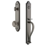 Handleset with Single Cylinder Deadbolt and Circulaire Door Knob and Rosette