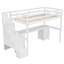 Lit mezzanine simple avec bureau intégré et rangement double, bois de pin pour une chambre à coucher apaisante Espace de rangement solide et confortable-1854643426