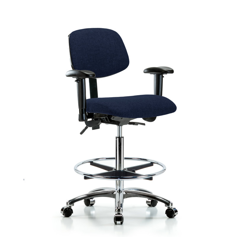 Chaise de dessinateur Hermione, Patins, Inclus, Bleu marine