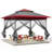 Pop Up Gazebo, Outdoor Instant Canopy Tent W/4 Netting Sidewall & Auto Extending Eave, Patio Gazebos Shelter W/Mesh Wall, Center Lock, Wheeled Bag For Garden, Yard, Party, Deck-108934226-108934225