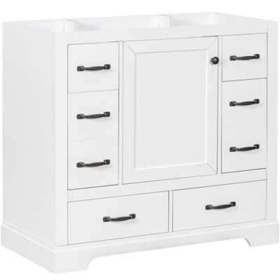 Base de meuble-lavabo blanc 36 po - 6 tiroirs