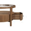 Table basse Mid-Century moderne avec tiroir de rangement et plateau en verre