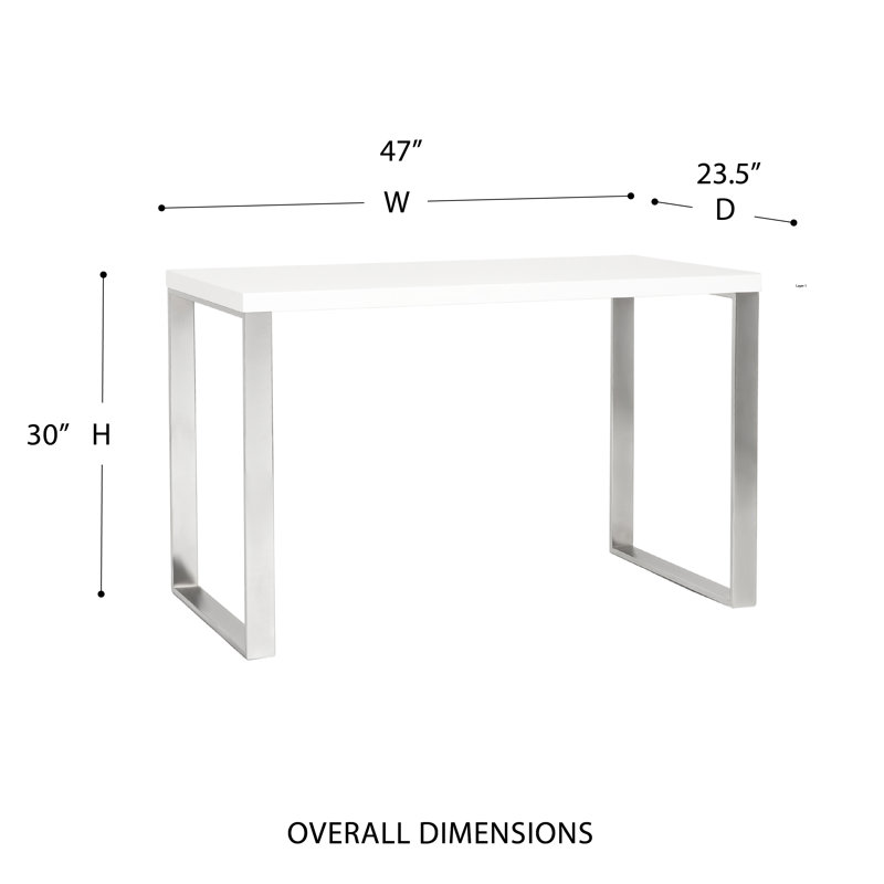 Malmesbury Metal Base Writing Desk, White Lacquer