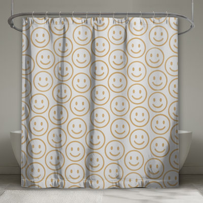 Smiley Face Pattern Shower Curtains Extra Long