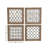 Heatherlynn Wood Geometric Home Brown Wall Decor with Silver Metal Trellis Cutouts Set