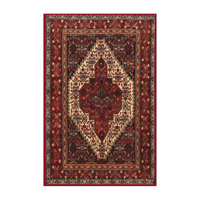 Tapis oriental rouge / crème