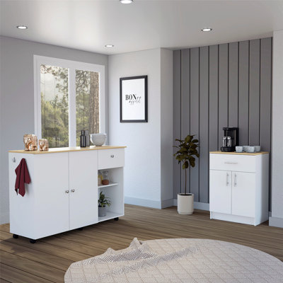 Versatile 2-Piece Kitchen Ensemble with Ample Storage and Workspace