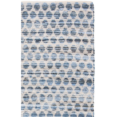 Lilliana Hand-Woven Flatweave Ivory/Blue Area Rug