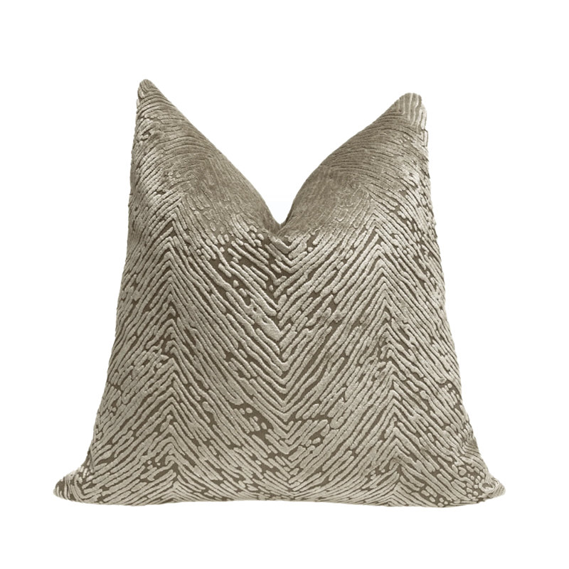 Velvet Animal Print Throw Pillow Cover, Beige, 22"H x 22"W