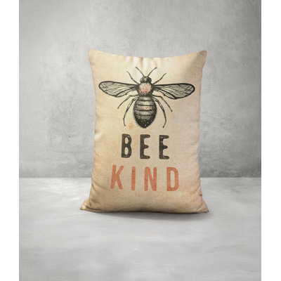 Bee Kind Faux Linen Lumber Pillow