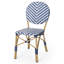 Bleu marine et blanc bistro extérieur, cadre en aluminium, avec détails et blanc, patio