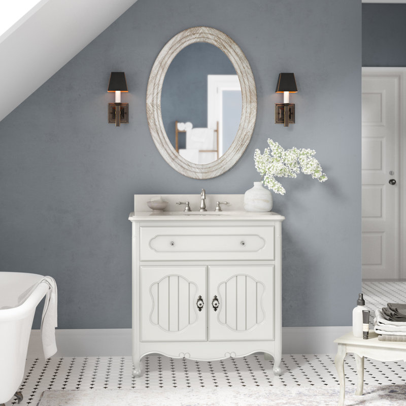 Ensemble de meuble-lavabo simple 34 po Harbaugh, Blanc