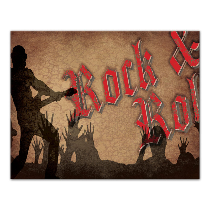 Rock and Roll Band sur toile, H 11 po x l 14 po x P 1,25 po