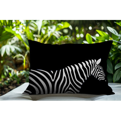 Oreiller rectangulaire réversible intérieur / extérieur Hala Zebra