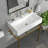 31.5" L x 16.3"W Wallmount Ceramic Sink Rectangular Console Bathroom Sink with Overflow and Bracket Base-62319280