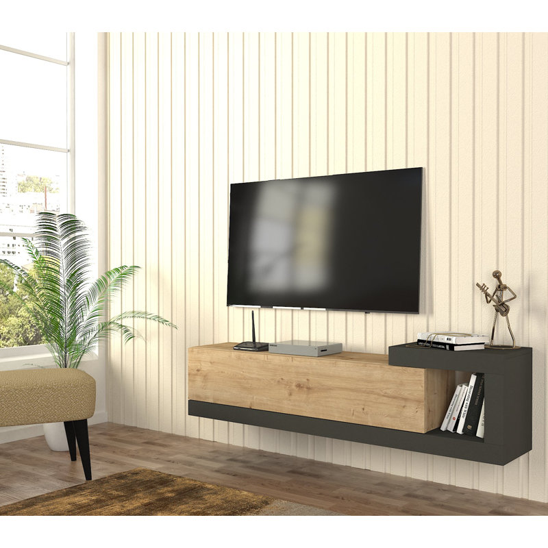 Adnrea TV Stand for TVs up to 65", Sapphire/Anthracite