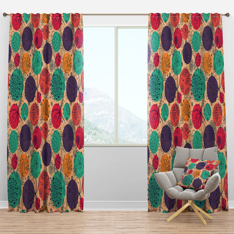 Motif de fleurs - rideau en velours moderne - obscurcissant - 1 panneau, l 52 po x L 84 po