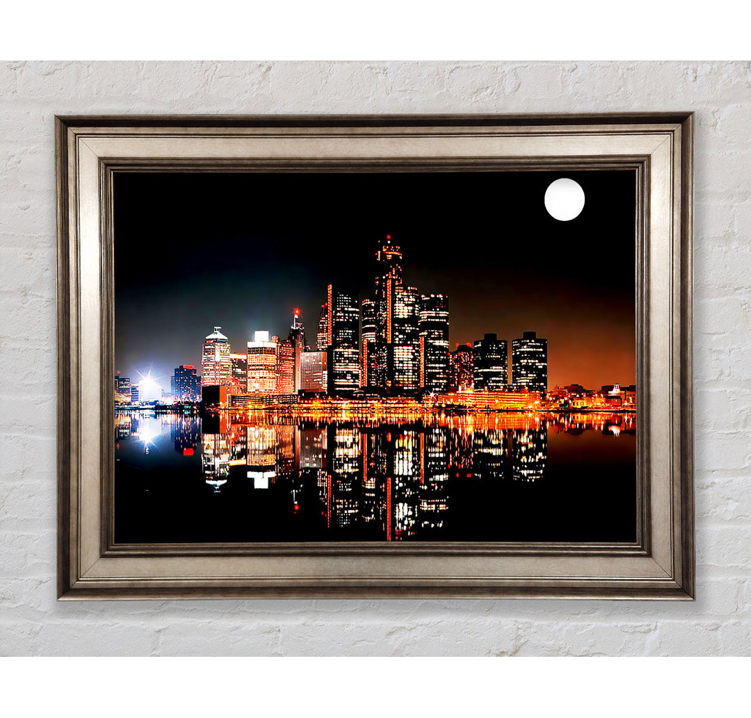 City Moonlit Reflections - Einzelner Bilderrahmen Kunstdrucke