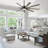 72" 9 - Blade Windmill Dimmable LED Ceiling Fan With Remote Control, 6-Speed Reversible DC Motor, 3 Color Lights, 5"/10" Downrods