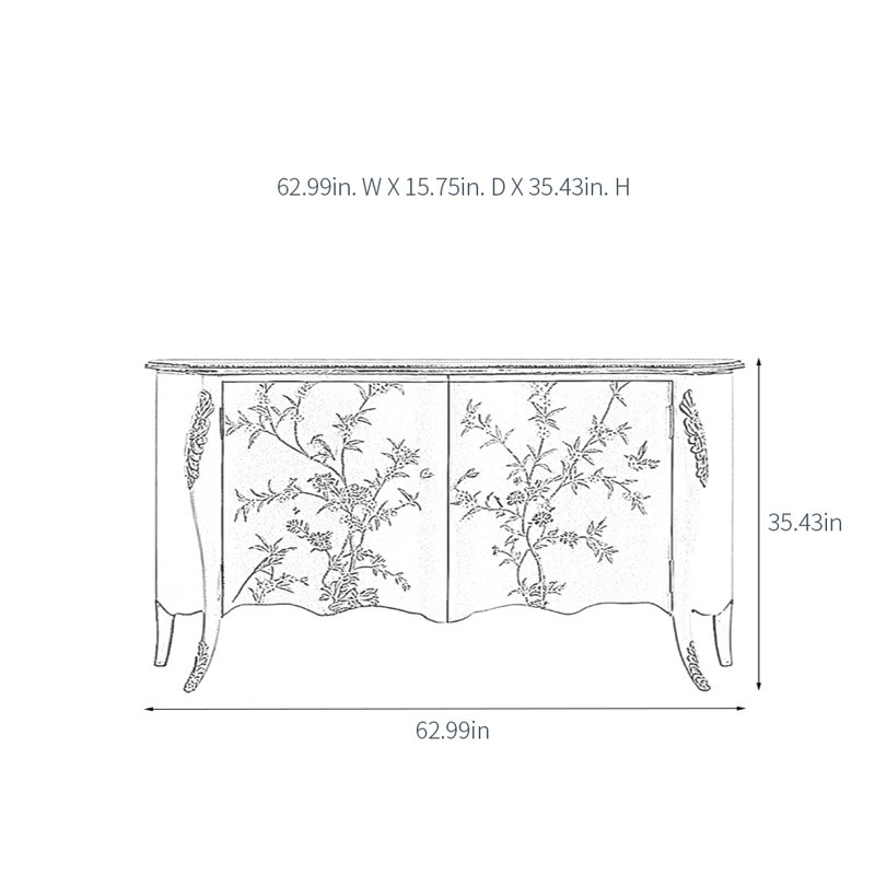 Light Luxury Sideboard Cabinet With 2 Doors