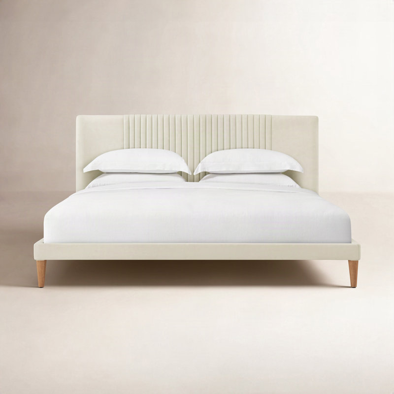 Kyoto Leather Bed, White, King