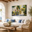 «Courtyard Flowers and Fruit Table», art mural sur toile tendue-1531435536