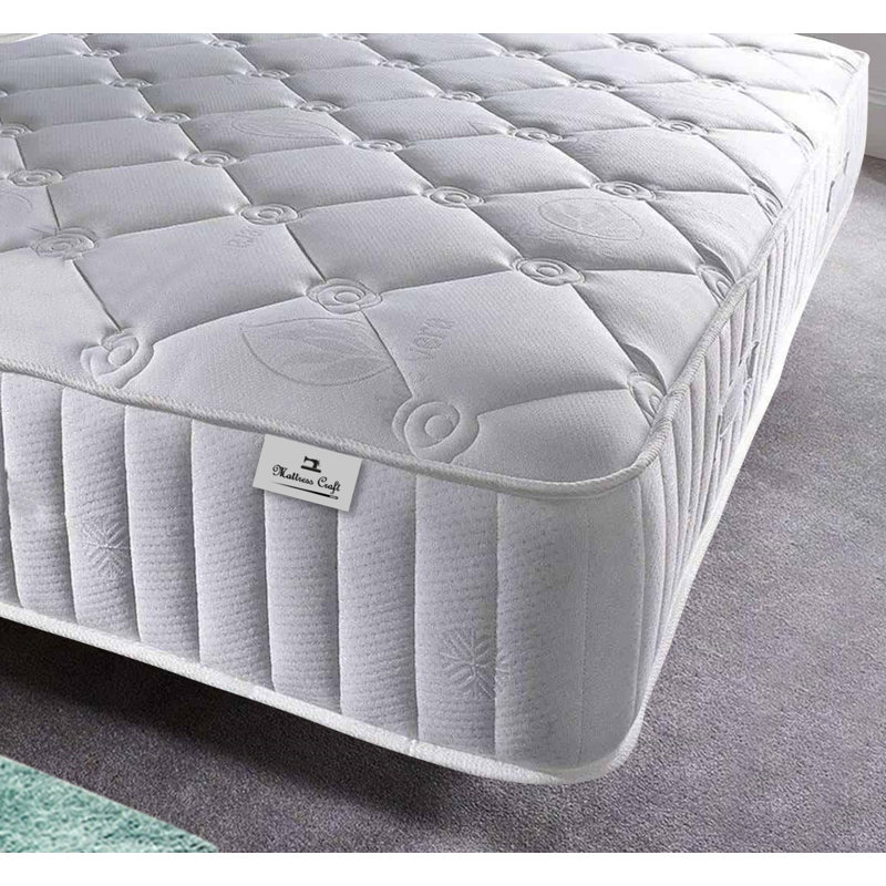 Rose Tile Pocket Sprung Mattress Text, Single (3')