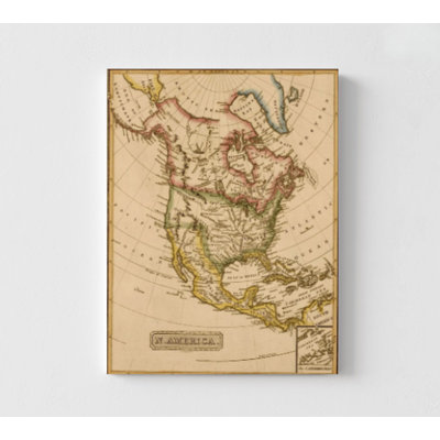 North America 1817 By Vintage Maps, American Vintage Map Print, North America Wall Art, Large American Map, History Class Decor