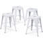 Tabouret à hauteur de comptoir 24 po, tabourets de bar en métal sans dossier, ensemble de 4, non empilable, amovible et facile à assembler, conception peu encombrante pour îlot de cuisine / bar / café / salle à manger-103719793-103719794-103719802