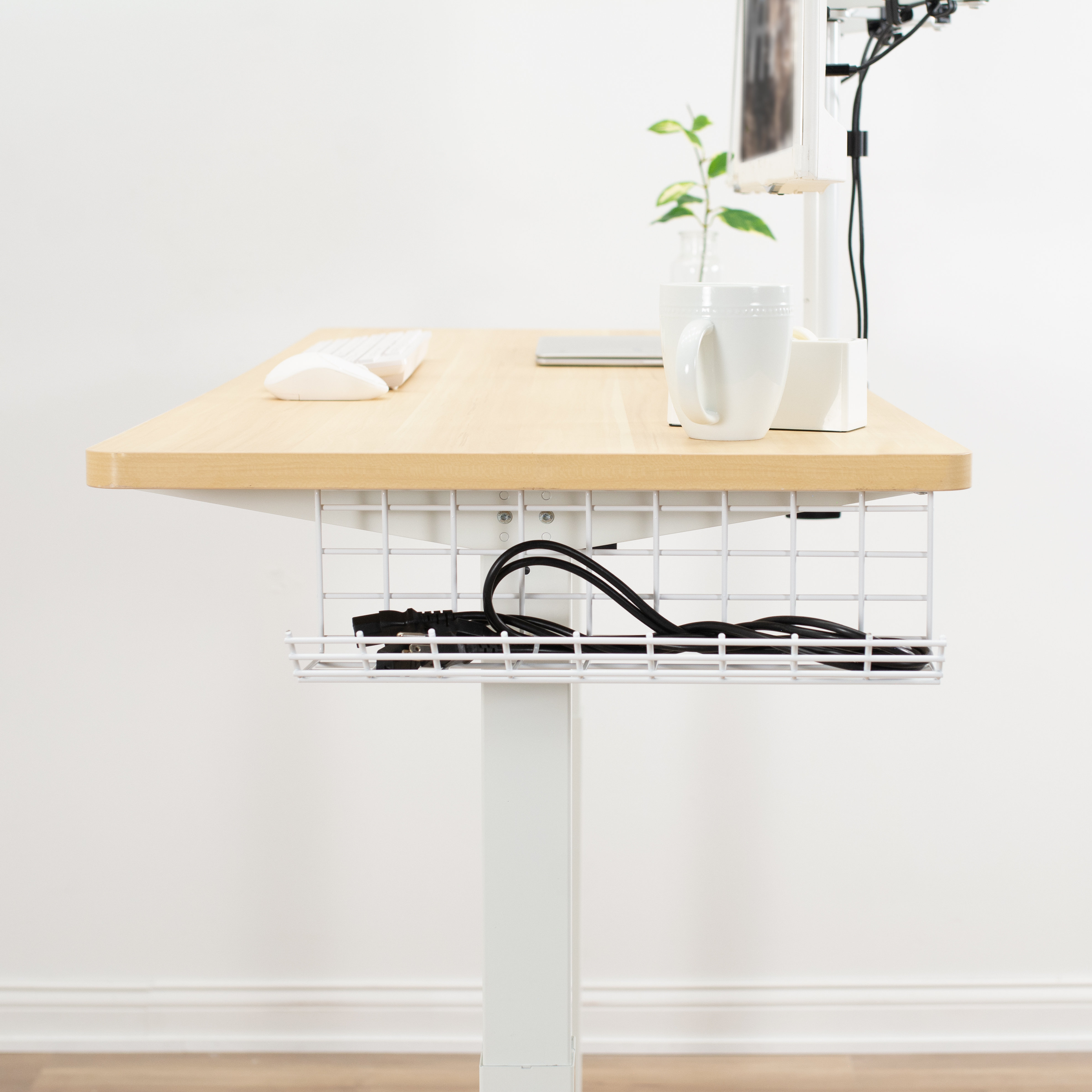 Vivo White Under Desk Cable Management Rack | Wayfair