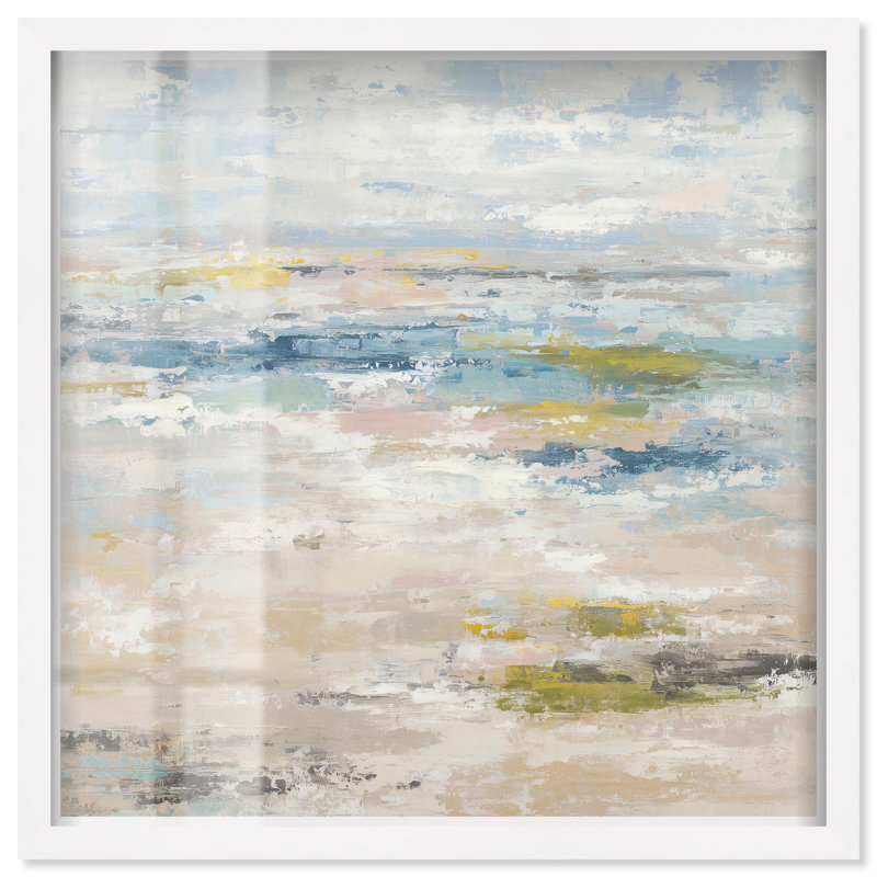Décoration murale minimaliste Shallow Waters II par Art Remedy, cadre blanc, 41 x 41, H 41 po x l 41 po, Cadre blanc