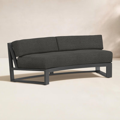 Georgie 69.33'' Wide Curved Aluminum Loveseat with Sunbrella® Cushions