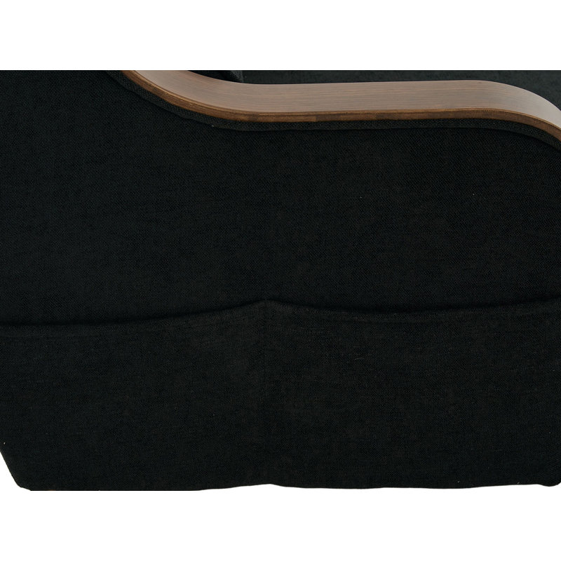 Chaise longue rembourrée avec poches latérales, Noir