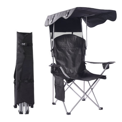 Chaise portative avec abat-jour Chaises de plage à baldaquin pour adultes Chaises de camping et chaises pliantes pour l'extérieur