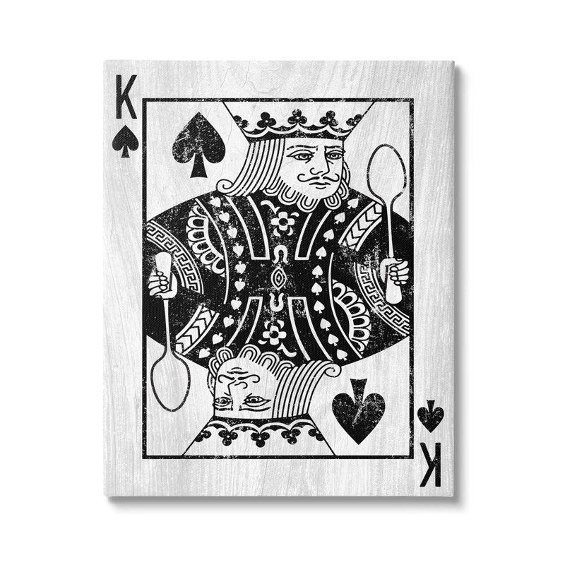 «King Spade Card Deck», art mural sur toile par Lil 'Rue, H 20 po x l 16 po x P 1,5 po