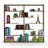 Modern 6-shelves Walnut Bookcase, Made Of Solid Wood For Office Living Industrial Style 6-shelf And Area