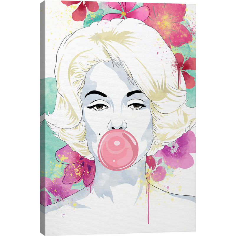 Mod Marilyn, impression sur toile, H 18 po x l 12 po x P 1,5 po, Toile tendue, Pas de tapis