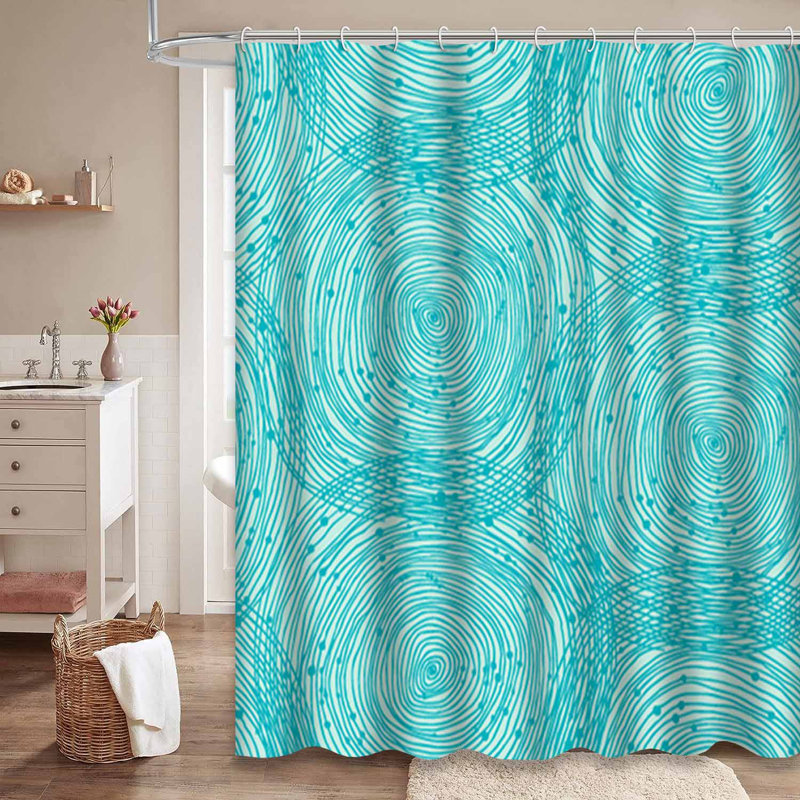 Rideau de douche Turquoise Spiral, L 72 po x l 72 po