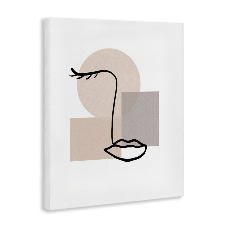 «Minimal Face Portrait», art mural sur toile par Chen Alyesh, H 20 po x l 16 po