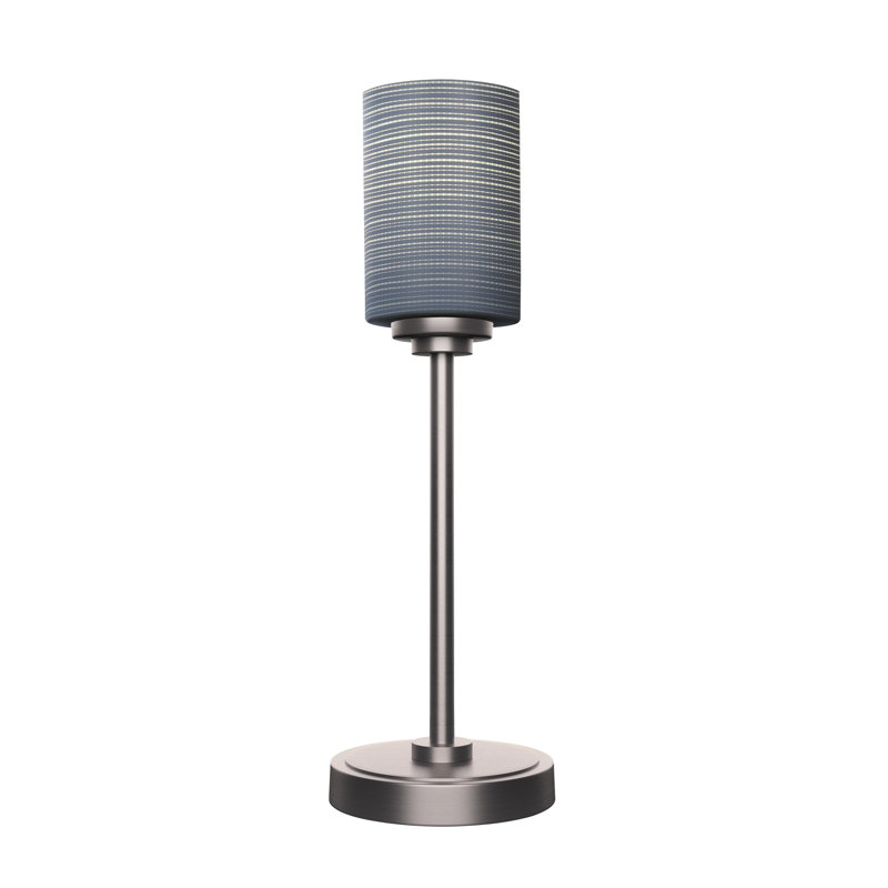 Aneka Accent Lamp Shown In Graphite Finish With 4" Matrix Glass, Gray