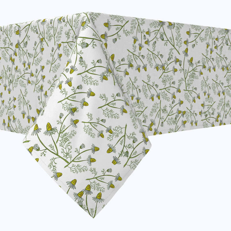 Rectangular Tablecloth, 100% Cotton, 52X104", Natures Flowers, 104" L x 52" W