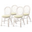 Chaise d'appoint Darle Denver Dining en rotin naturel tressé à la main avec coussin crème