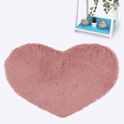 Wamblee Solid Colour Faux Fur 65cm X 65cm Area Rug