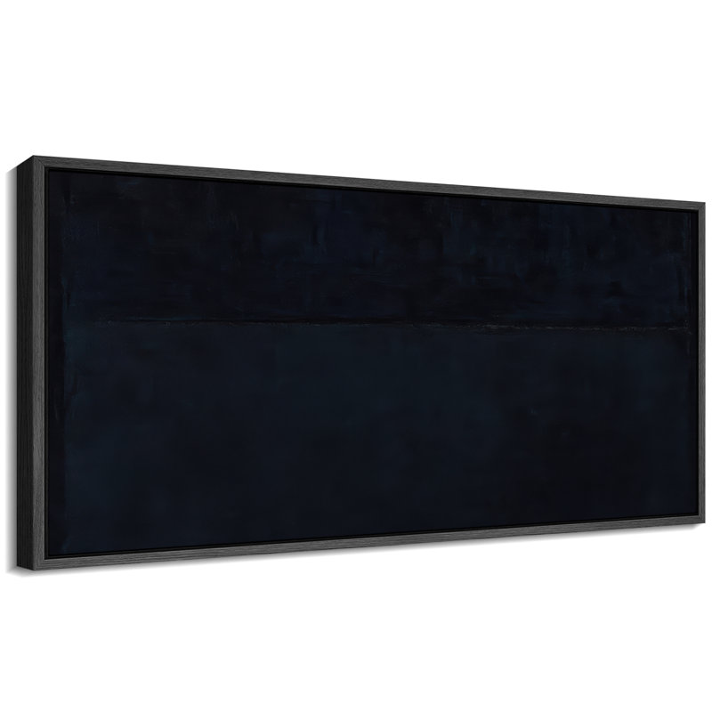 Toile abstraite encadrée, reproduction minimaliste foncée pour décoration murale moderne, Noir, H 30 po x l 60 po