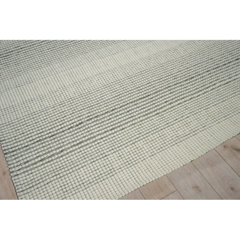 Metrix Hand Tufted New Zealand Wool Black/Ivory Area Rug, 15'X20'