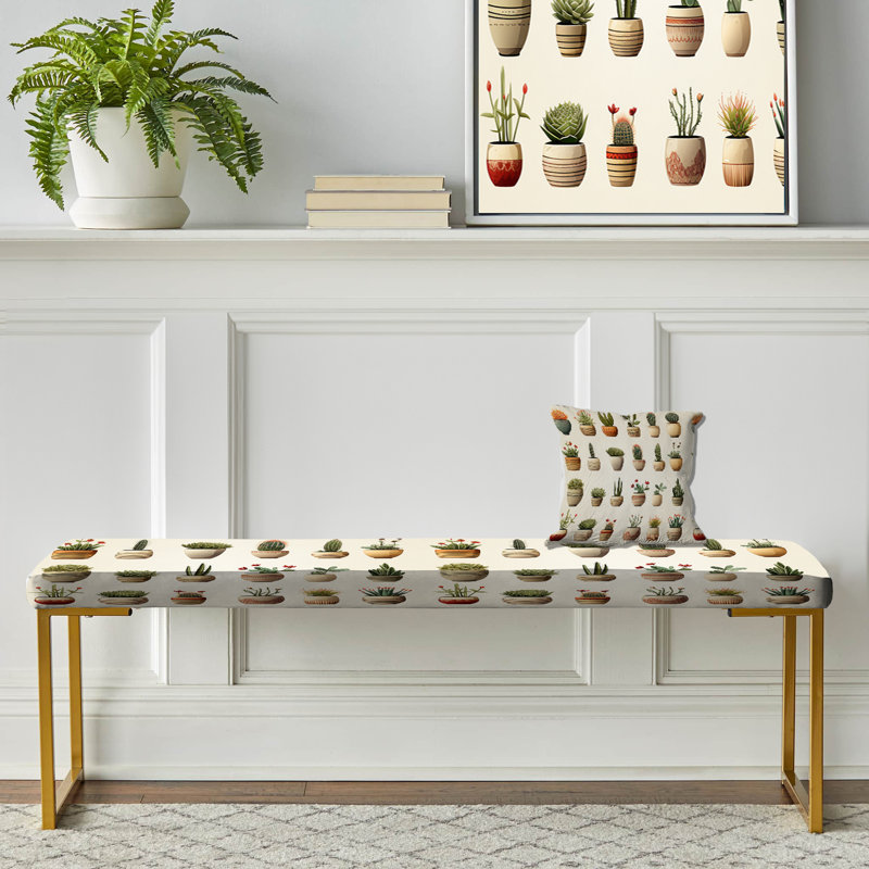 Minimalist Succulents - Banc rembourré Plants Gold