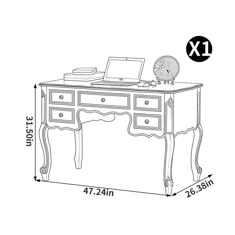 Bureau American Style Vintage