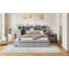 3 Drawers Platform Bed With Nightstand, Bookcase And Cabinet-1830323346