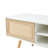 White Tv Console, Solid Wood Legs, Double Sliding Doors, Adjustable Shelf For Home Entertainment Woven 53.58" Size, Shelf, White, Living Room Elegance-346792323